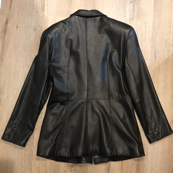 Women’s black leather jacket - Picture 3 of 6